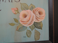 カットの素材画像（挿絵の素材）～薄ピンクの薔薇の花（サイン入り）